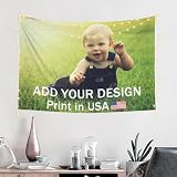 ANSTING Custom Tapestry with Photo, Ships Next Business Day, Print in USA, Personalized Picture Text Wall Hanging Banner Customized Image Background for Bedroom Decor (60x40in)