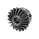 sourcing map 2Stk Kegelrad 2M 20 Zähne 10mm Welle Loch 1:1 Kegelförmig Ritzelrad mit 4mm Stichstraße 45# Stahl 2 Modul 90° Lenkrad mit M5 Befestigungsloch für Hardware Mechanische Drehung