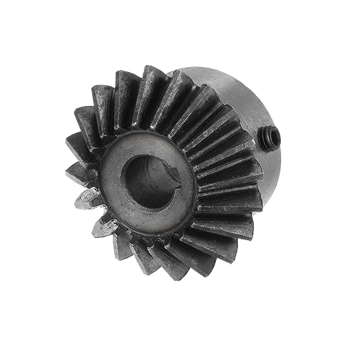 Image of HARFINGTON 2pcs Bevel Gear 2M 20 Teeth 10mm Shaft Hole 1:1 Tapered Pinion Gear with 4mm Keyway 45# Steel 2 Module 90 Degree Steering Gear with M5 Fixing Hole, for Hardware Mechanical Rotation
