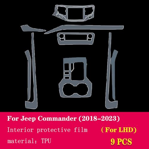 Film PPF de console centrale Jeep Commander pour trajets en famille - 3
