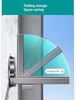 AISIR Etendoir Linge Séchoir à Linge Mural avec Ventouse, Étendoir à Linge 90 ° Pliable en Alliage d'aluminium pour Intérieur et Extérieur.