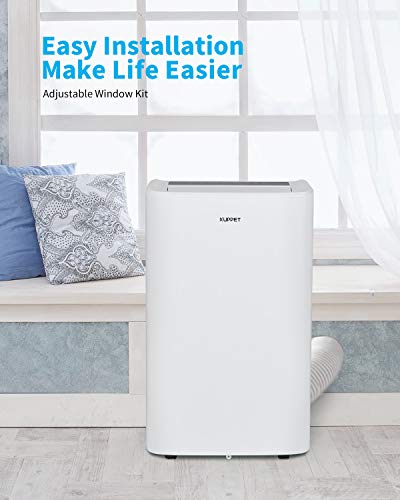 KUPPET 14,000 BTU Portable Air Conditioner, Cooling and Dehumidifying 2 in 1, with Water-full Indicater, Reomote control and 24H Timer, Energy Efficient for Rooms Up to 275 Sq. Ft- EER Class A
