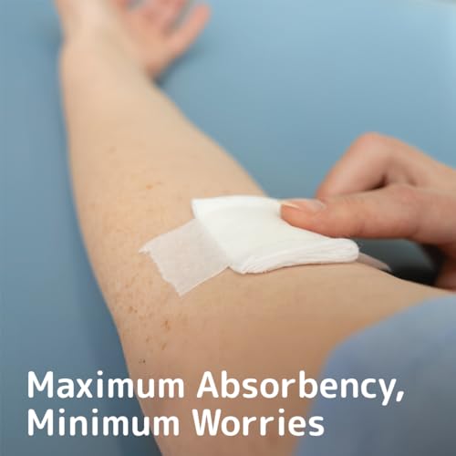 ABENA Gauze Pads, 100 Pack, 10x10cm Wound Dressings, Non-Sterile, Soft Absorbent Gauze for Wound Dressing, Non-Adhesive Dressings for Wounds