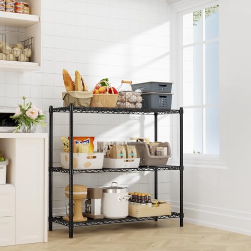 Image of ROOMTEC 3-Tier Wire Shelving Unit,45 inch W*20 inch D*47 inch H,Max Load 1200 lbs