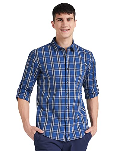 Image of Amazon Brand - Symbol Men's Cotton Checkered Regular Fit Casual Shirt