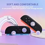 DLseego Poignées de pouce conçues pour le commutateur Nintendo 2 (2025), Soft Silicone Bling Joycon Contrôleur analogique Protection antidérapante 4 PCS Bouton Joy Con Bouchons de joystick Couvre - Violet rose