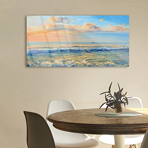 Tableau acrylique beach coast waves 100x50cm pour décoration murale - 3