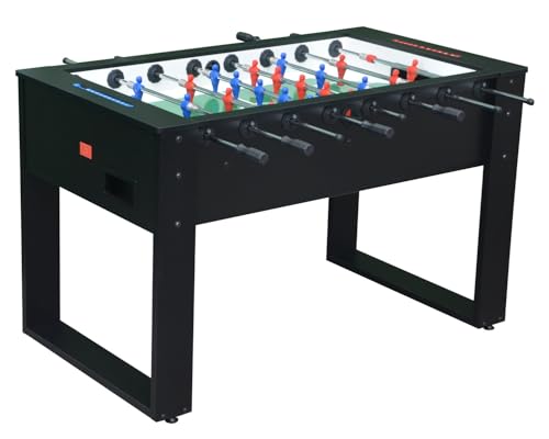 Calcio Balilla Professionale Socrate con Design Moderno - Biliardino Professionale aste passanti e piano gioco in vetro - gambe in Legno Massello - Esperienza di Gioco Come al Bar - Palline Incluse