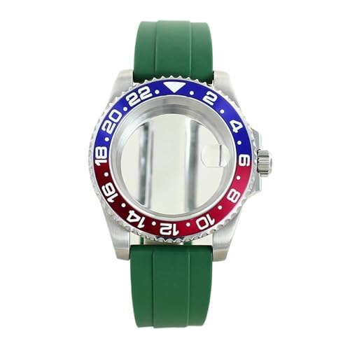 1pc 20ATM 40 �~�����[�g�� GMT �P�[�X NH35 NH36 NH38 ���[�u�����g 28.5 �~�����[�g���_�C�������o�[�u���X���b�g�T�t�@�C�A 120 �N���b�N(Green strap 2)