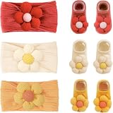 CÉLLOT Baby Flower Headband and Socks Set for Toddler Newborn Infant Girl