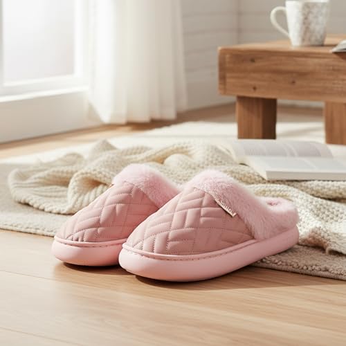Image of VRITRAZ Women's Comfort Slip On Closed Toe Warm Winter House Clog Indoor Slipper with Cute Print and Degins