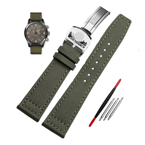 Bracelet montre nylon 22mm noir bleu pour montre aviateur IWC IW377724 IW371614