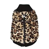 Fermeture Éclair Hip Doggie HD-7BCV-XXS Cheetah Mink Vest Pull pour Chien Marron Taille XXS