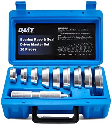 Orion Motor Tech Bearing Press Kit, 10pc Bearing Race and Seal Driver Set with Seal Driver and 9 Bearing Adapters, Seal Installer Bearing Driver Kit for Bearing Installation