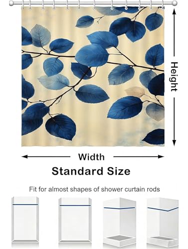 Rideau de douche bleu 90x180 cm en polyester imperméable - 5
