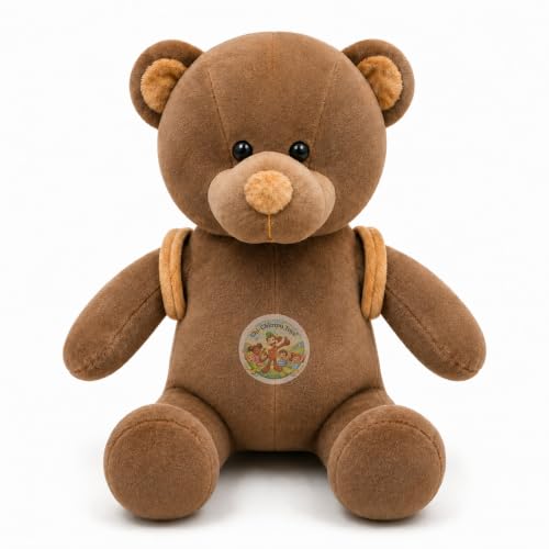 Image of Baggy Teddy Soft Toy 37cm Brown Bear with Backpack