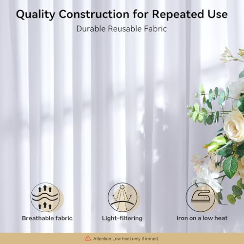 Cortinas blancas fondo 50x10ft 10 paneles para eventos miniatura 5