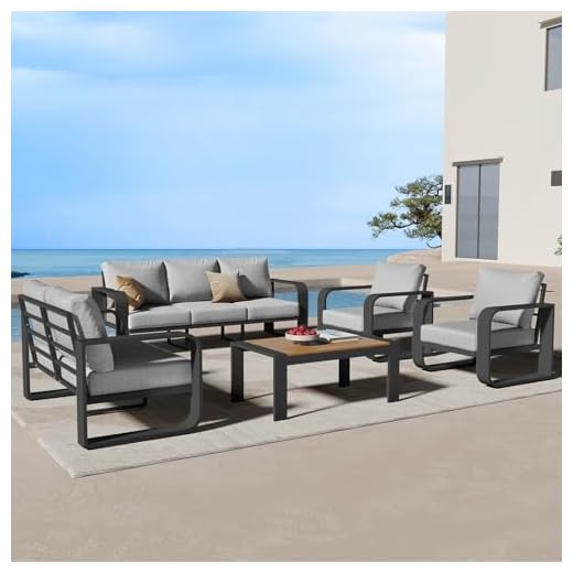 Oasbira Aluminum Patio Furniture Set, 5 Piece