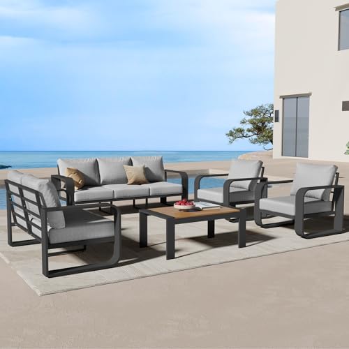 Oasbira Aluminum Outdoor Patio Furniture Set, 5 Piece...