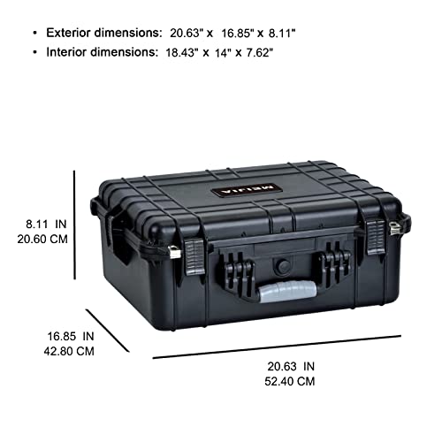 Meijia Portable All Weather Waterproof Protective Hard Case,Compact Camera Case With Customizable Fit Foam,Fit Use Of Drones,Camera,Equipments, Elegant Black,20.62 X16.85X8.11Inches #TOP2