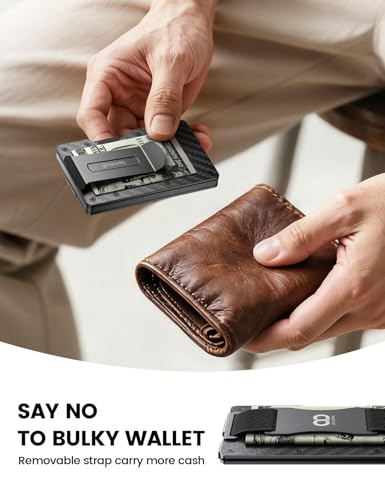Image of Lamicall Upgraded Hinge Minimalist Wallet for Men, RFID Blocking Wallets