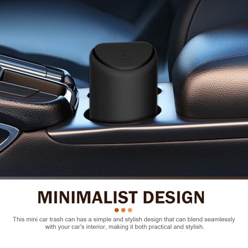 Image of Pack of 1 Center Console Trash Can, Car Trash Can, Plastic Cup-Type Sundries Storage Box, for Most Car (Black #6.29 inch inch x 2.55 inch inch), REWLJT1003BL-1PC-2