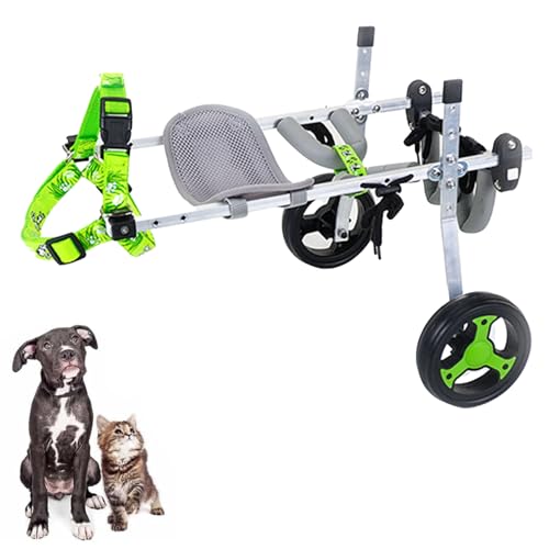 Silla De Ruedas Para Perros,Sillas Dos Ruedas,Ajustables Patas Traseras Mascotas PequeñAs,Ideal RehabilitacióN Piernas En Personas Mayores, Lesionadas,Con Artritis Con Perros,Gatos DéBiles(XXS,Two whe