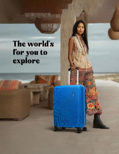 Image of Skybags Set of 3 Hard Suitcase (55+67+77 cm), Black (E.Blue) | Cabin + Medium + Large, 8 Spinner Wheels, Light Weight, 5 Years International Warranty