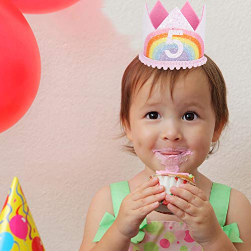 PartyKindom Schattige Baby Verjaardag Hoed Verjaardag Regenboog Kroon Haarband Party Foto Prop Party Decoraties voor… - Image 4