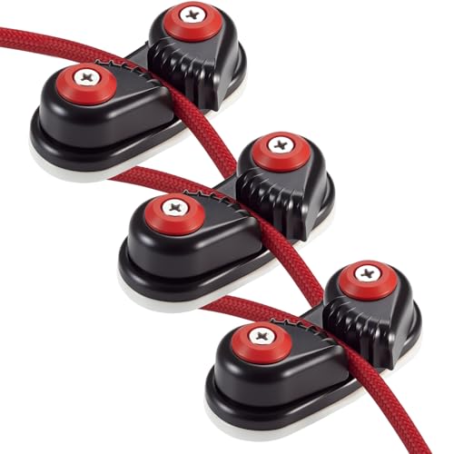 Datanly Kayak Cam Cleats Rope Cam Rope Cleat Lock Aluminum Cams Cleats Fast Entry Boat Dock Cleat for Line Sizes Upto 5/8-inch for Sailing Sailboat Kayak Boat Canoe Dinghy(3 Pcs)