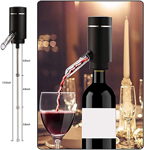 Electric Wine Aerator, Wine Dispenser Pump, Automatic Wine Pourer, Instant Wine Decanter, One-Touch Wine Oxidizer With Retractable Tube, Portable And Usb Rechargeable, Matte Black #TOP5