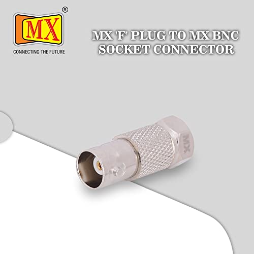 Image of MX Male F Type Connector to BNC Female Connector for TV Cable Tight Corners Wall Plate Mounted Flat Panel TV Mounting Setup Box (PACK OF 2)