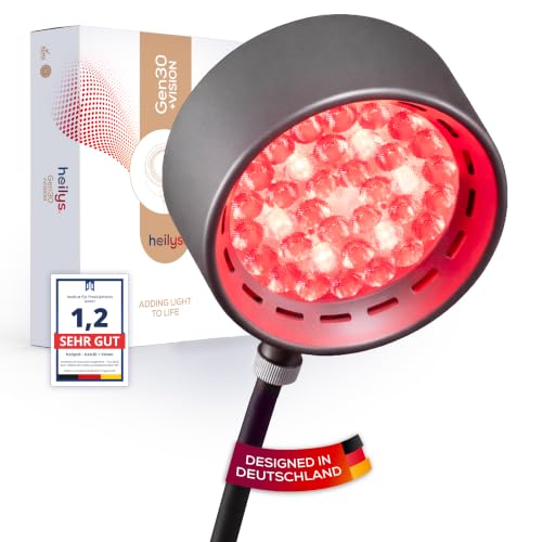 heilys Gen30 LED Rotlichtlampe mit 6 Wellenlängen (630850 nm) | Rot- & Nahinfrarotlicht Lampe mit Vision-Modus 670 nm | Stufenweise höhenverstellbar Pulsmodus (Schwarz)