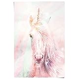 REINDERS Poster Magisches Einhorn Farbenfroh - Fantasie - Pferd - Papier 61 x 91.5 cm Rosa Mädchenzimmer Tiere