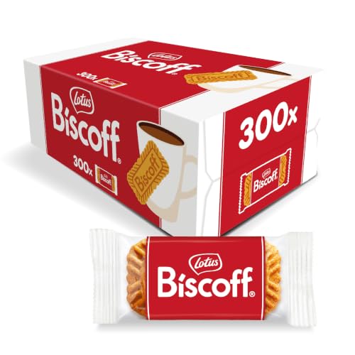 Lotus Biscoff Caramelised Biscuits, 300 Individually Wrapped Packs, Vegan