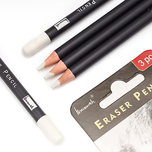Professional Eraser Pencils Set - Brusarth 3Pc Erasing Small Details Or Add Highlights For Sketching Pencils, Colored Pencils, Charcoal Drawings. Fine Detail Eraser For Beginners & Artists #TOP7