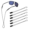 6 correas ajustables para lentes de sol deportivas de silicona, cordón de retención alrededor del cuello, accesorios para hombres, mujeres, color negro, Negro –