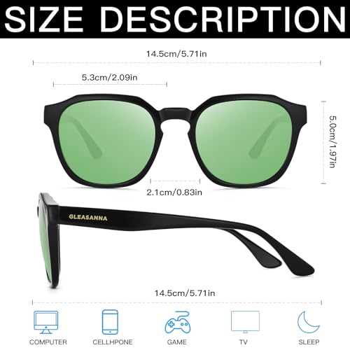 Image of Sleep Glasses for 99.9% Blue Light Glasses Dual AR Coatings Green Lens for Computer Gaming Reduce Eyestrain