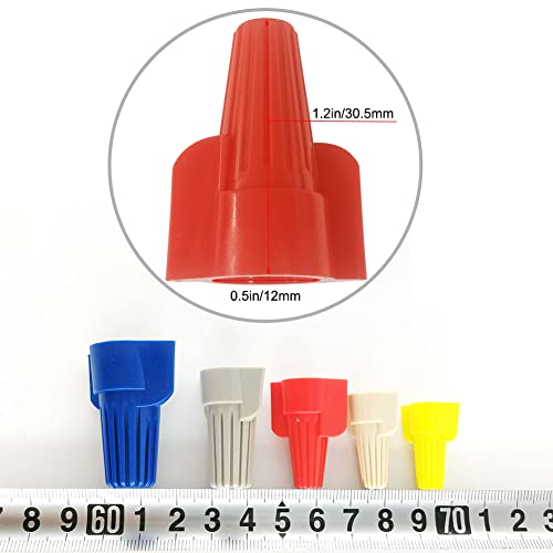 Red Winged Electrical Wire End Connectors Caps Bulk 500 Pack Large Twist-On Wire Connectors Nuts 18-8 Awg,Hs P13 Type Screw Terminals #TOP2