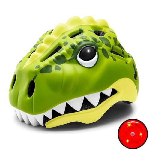 Image of KINGBIKE Kids 3D Helmet with Colorful Taillight, CPSC Certified, for Age 3-10,Adjustable Size,Multi-Sport Safety Skateboard Cycling Skate Scooter Roller Girls Boys Helmets
