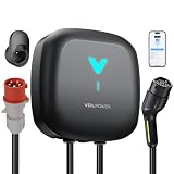 VDLPOWEREU Wallbox 22 kW, Colonnina Ricarica Auto Elettrica, Wallbox Trifase 6-32A con APP, 6m Carichino Auto Elettrica, EV Stazione di Ricaric con RCD Tipo A e Protezione IP67, per EV/PHEV