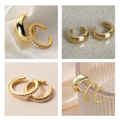 Image of Ear Cuffs Non Piercing Chunky Ear Cuff Earrings for Women Non Tarnish Clip on Cartilage Earrings Trendy Jewelry No Pierced Ears Fake Earring Set Fashion Accessories Jewelry Birthday Gifts