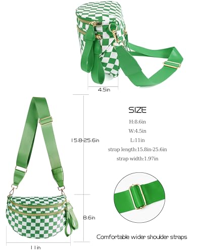 Image of FEIBOON Spacious Checkered Nylon Crossbody Bag Bum Bag Handbags Wallets for Women