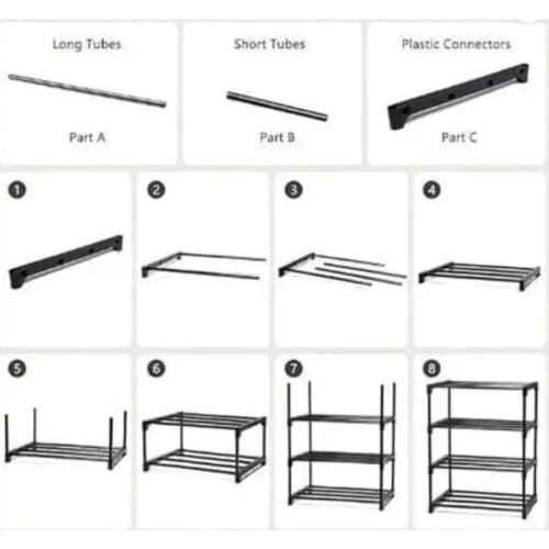 Image of 4-Tier Shoe Storage Shelf with Sturdy Construction, Ventilated Open Slat Design, Tool-Free Quick Setup, Non-Slip Feet, Perfect for Closet, Bedroom, Shoe Organization