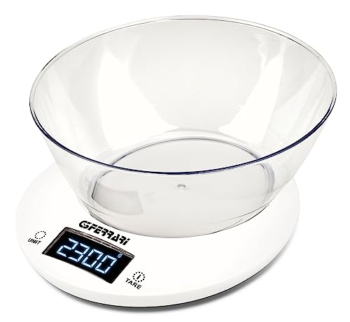 G3 Ferrari G20153 - Báscula de cocina "Winny", 2 litros, 1 g / 5 kg, color blanco