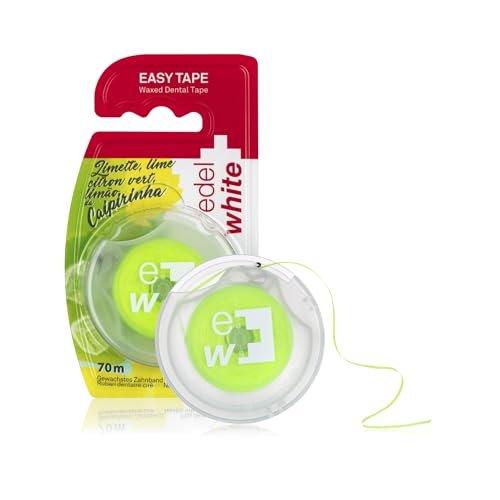edel+white Easy Tape Zahnseide Caipirinha 70 m I Dental Floss mit Minz- und Caipirinhageschmack I Zahnzwischenraumreiniger für gründliche Mundhygiene