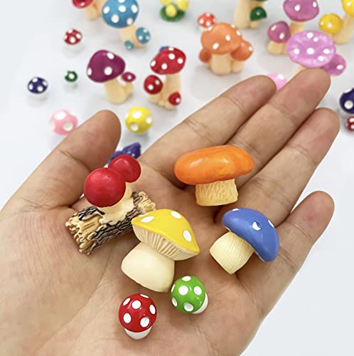 JKberelli 35 Pcs Miniature Resin Mushroom,Cute Mushrooms Fairy Garden Moss Landscape Ornaments for Outdoor Decoration,Home Décor,Cake Decoration,DIY Crafts - Image 3