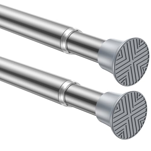 Image of 2 Pack Spring Tension Curtain Rod 18-36 inch, Silver