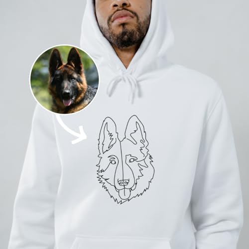 Premium Custom Dog Photo Embroidered Hoodie, Oversized Pet Face Sweatshirt, Cat Lover Gift, Mom Shirt- Size S to 4XL2