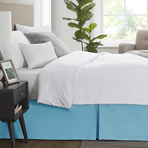 Image of Nestl Beach Blue Bed Skirt King Size - King Bed Skirt 14 Inch Drop - Brushed Microfiber Bed Skirts - Hotel Quality Pleated Bed Skirt - Shrinkage & Fade Resistant